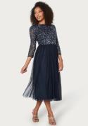 AngelEye Sequin Bodice Mid Dress Navy XL (UK16)