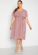 Goddiva Curve Flutter Sleeve Chiffon Midi Dress Lavender 54 (UK26)