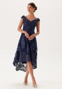 Goddiva Embroidered Lace Dress Navy XXL (UK16)