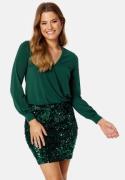 Happy Holly Sequin Skirt Short Dress Dark green 32/34