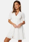 Bubbleroom Occasion Structured Button Front Dress White M