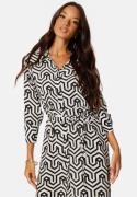 VILA Daca Sana L/S Midi Calf Shirt Dress Black AOP:SANA 34