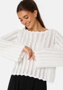 BUBBLEROOM Boat Neck Structure Knitted Sweater Offwhite S