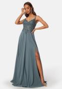 Christian Koehlert Chiffon Rhinestone Evening Dress Moonlight Jade 38