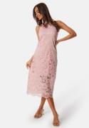 Y.A.S Milda Lace Halterneck Midi Dress Pale Mauve XL