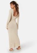 BUBBLEROOM Ayra Fine Knitted Maxi Dress Light beige XS