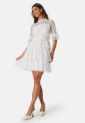BUBBLEROOM Frill Lace Dress White 38