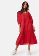 Happy Holly Balloon Sleeve Cotton Dress Red 32/34