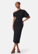 BUBBLEROOM Asymmetric Midi Dress Black L