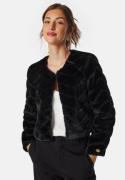 Chiara Forthi Short Party Faux Fur Jacket Black 34