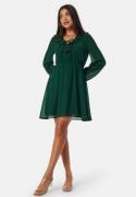 BUBBLEROOM V-neck Short Frill Dress Dark green XL