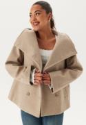 BUBBLEROOM Ava High Neck Short Coat Light beige 46