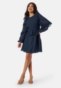 BUBBLEROOM Round Neck Short Frill Dress Navy 40