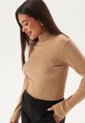 GANT Slim Rib Turtleneck Caramel Beige S