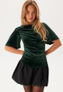 VILA Vivelma Velour 2/4 O-NECK TOP  Scarab S