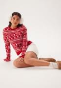 ONLY Onlxmas Winter Ls O-neck  Chili Pepper/Cloud Dancer M