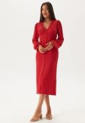 BUBBLEROOM Structure Button Midi Dress Red M