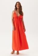 BUBBLEROOM Tie Strap Maxi Dress   red XL