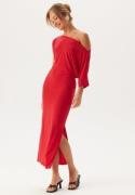 John Zack Off Shoulder Midaxi Dress Red L (UK14)