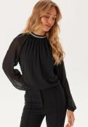 VILA Vianlis High Neck L/S TOP TOP  Black Beauty 42