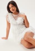 Bubbleroom Occasion Lace Frill Short Dress White M