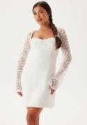 Bubbleroom Occasion Lace Sleeve Bustier Dress White 34