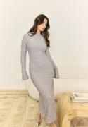 BUBBLEROOM Structure Long Sleeve Midi Dress Light grey S