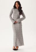 BUBBLEROOM Structure Long Sleeve Midi Dress Light grey M