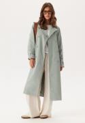 BUBBLEROOM Belted Midi Trenchcoat Dusty green 34