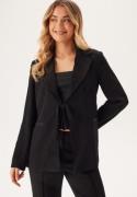 BUBBLEROOM Front Tie Structured Blazer Black 34