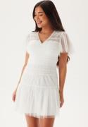 Bubbleroom Occasion Sonia Mesh Frill Dress White L