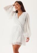 Bubbleroom Occasion Frill Balloon Sleeve Dress White 4XL