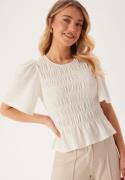 Happy Holly Butterfly Sleeve Smock Top Offwhite 44/46