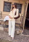 Happy Holly High Waist Wide Suit Pants Cream 44