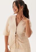 Happy Holly Soft Short Sleeve Blazer Light beige 40/42