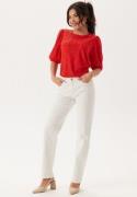 Happy Holly Broderie Anglaise Top Red 44/46