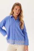 ONLY Onlgraces Tulum Ls Emb Shirt Blue Bonnet Detail:bright Whit XS