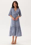 Happy Holly Wrap Dress Blue/Floral 40/42