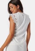 Pieces Olline SL Lace Top White S