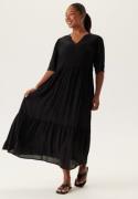 Happy Holly Puff Sleeve Viscose Dress Black 32/34