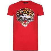 Lyhythihainen t-paita Ed Hardy  Tiger mouth graphic t-shirt red  EU S
