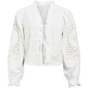 Paita Object  Noos Top Brodera L/S - White Sand  FR 34