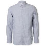 Pitkähihainen paitapusero Selected  Regkylian-Linen Shirt - Blue Fog/W...
