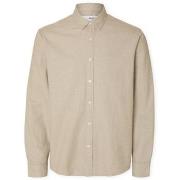 Pitkähihainen paitapusero Selected  Noos Regnoah Shirt - Egret  EU XXL