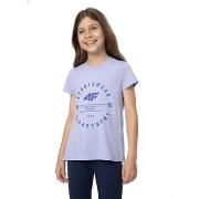 Lyhythihainen t-paita 4F  KOSZULKA4FF280JFIOLET4FJSS23TTSHF280  Yksi K...