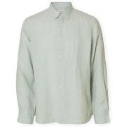 Pitkähihainen paitapusero Selected  Noos Regkylian-Linen Shirt - Aqua ...