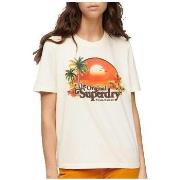 Lyhythihainen t-paita Superdry  T-shirt  Travel Souvenir Relaxed  EU S