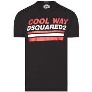 Lyhythihainen t-paita Dsquared  T-SHIRT S74GD0656 BLACK  EU S