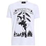 Lyhythihainen t-paita Dsquared  T-SHIRT S74GD0377 WHITE  EU S