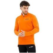 T-paidat & Poolot adidas  T-shirt  avec demi-zip orange  EU M